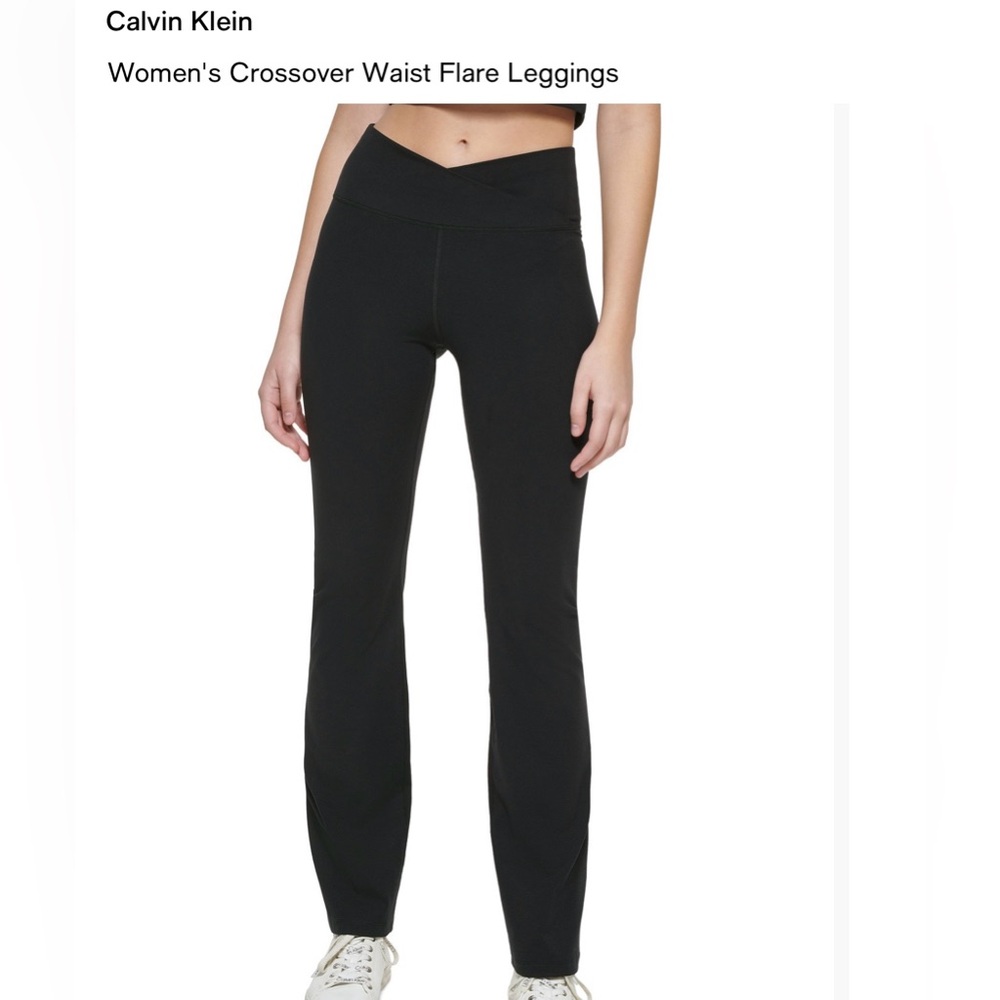 Calvin Klein Black Crossover Waist Leggings